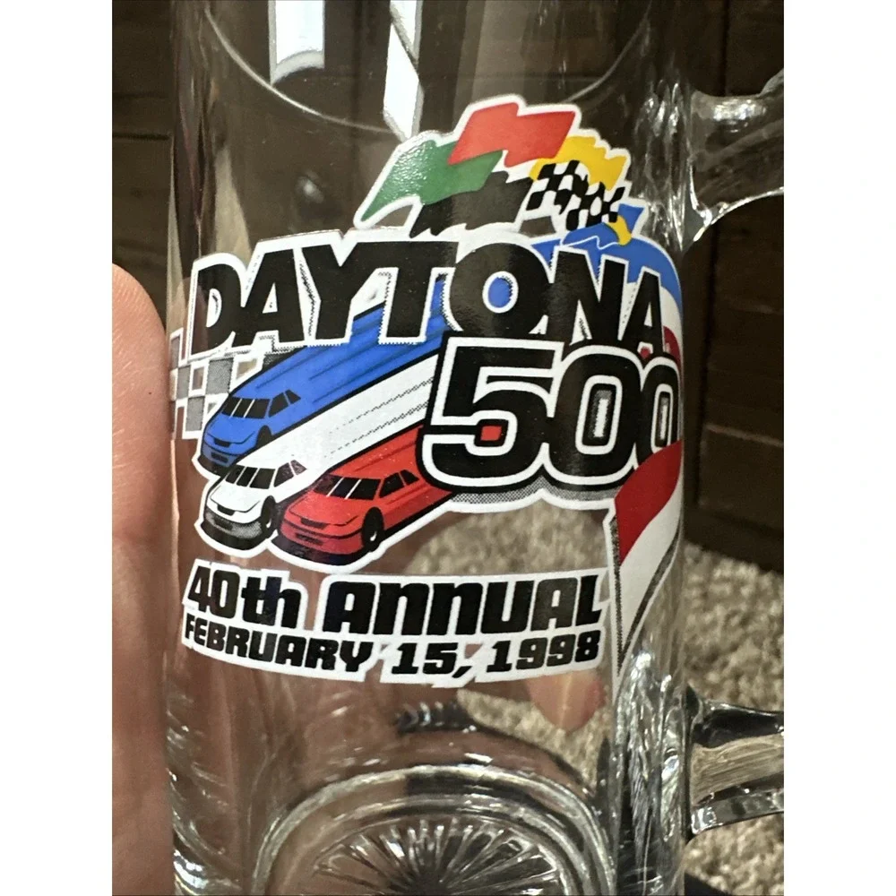 Daytona‎ 500 NASCAR 40th Anniversary Bud Official Beer Pint Mug Glass 5.75